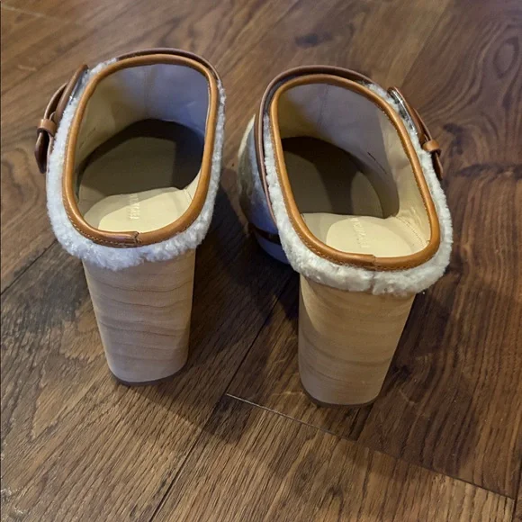 Veronica Beard Shearling and Leather Mules - Picture 6 of 10